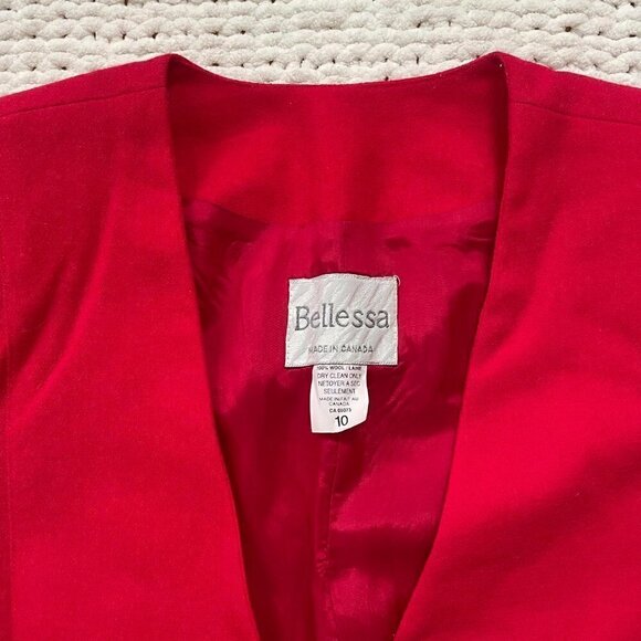 Vintage Red Blazer with Gold Accents - Size 10 - Picture 4 of 5